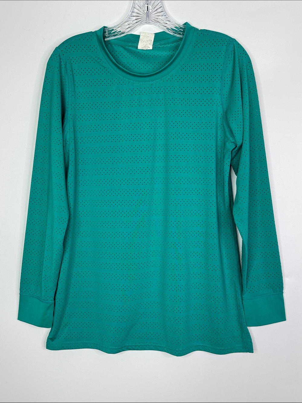Zyia Active Teal Long Sleeve Perforated Long Sleeve Shirt Size Medium